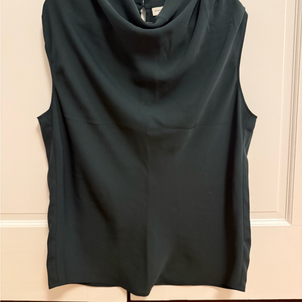 Aritzia Dark Green Sleeveless Blouse